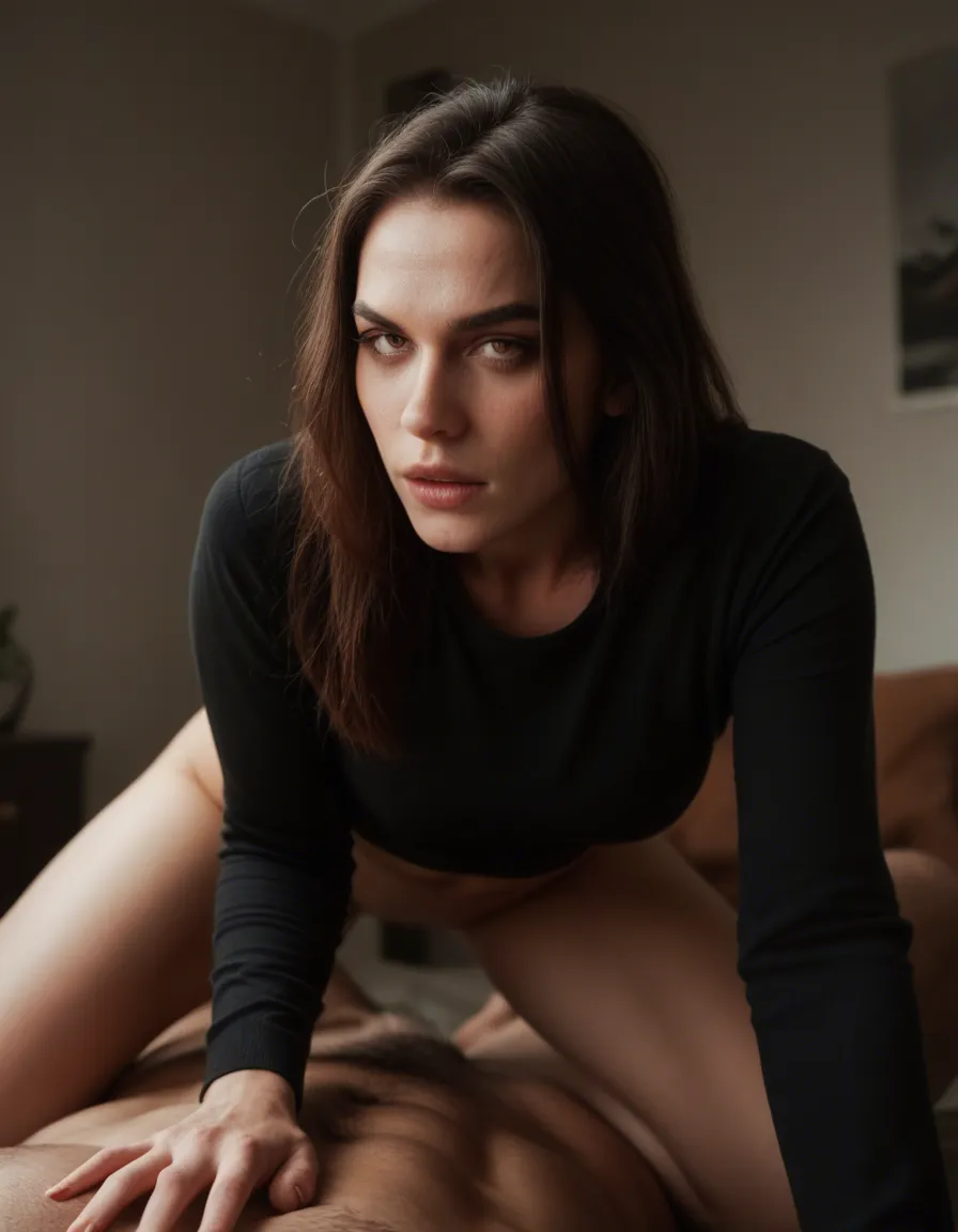 cinematic photo, 8k, succubus, legs, long sleeves, doggy style, indoors, 8k uhd photo, score_9, score_8, candid photo, realistic skin texture, visible skin pores, film grain, depth of field