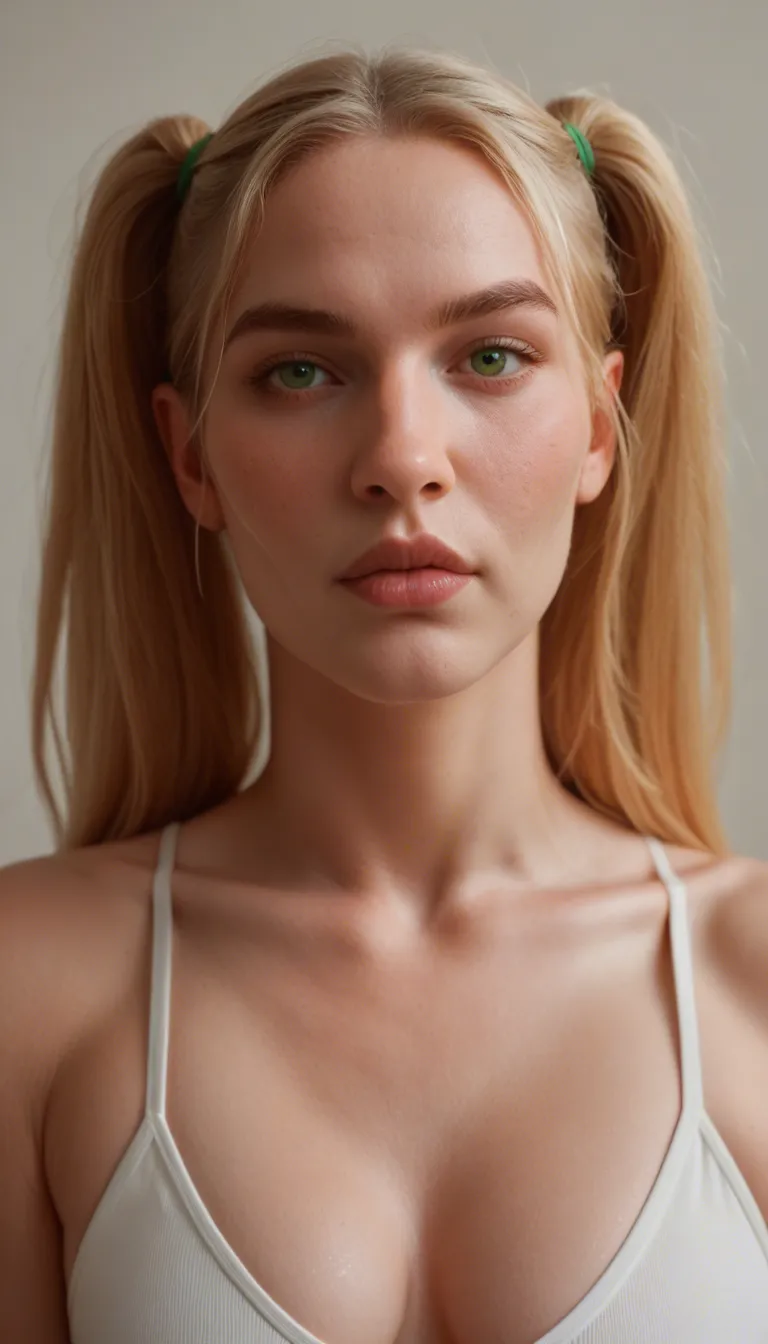 One cute femboy (small and petite, pale skin, heart-shaped face, bloodshot green eyes, chubby cheeks, thin lips, blonde twintails, skin-tight rainbow-colored crop-top with turtle neck, black oily pantyhose, clothings smothered with cum, small erect penis, tight black collar) is lying supine on a soft red easy chair, seen from above. He is strictly tied up with lots of fine ropes that grope deep into his soft body. His legs are pulled up by the ropes and restrained to the backrest, exposing his crotch. His mistress (tall, athletic, opaque purple tights) fucks the femboy with a huge ((black)) strapon in the ass, seen in in POV. The femboy looks at the viewer in sheer love. Realistic photo, realistic skin and hair textures, dark and warm setting, cinematic lighting, fuji film,
