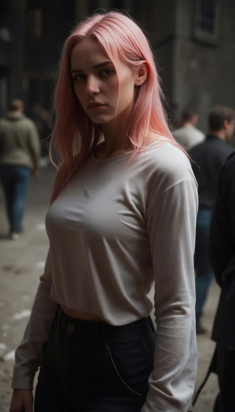RAW photo, ultra realistic, multiple girls, pink hair, long sleeves, arching back, photorealistic, age_difference