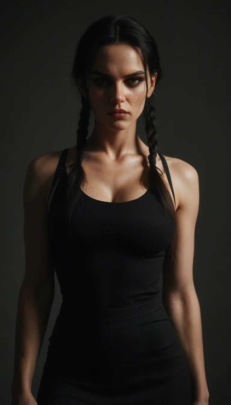 Professional studio porn video, aesthetic video shoot, cinematic, detailed face, video of a skinny goth woman, medium breasts, black hair, pigtails with ribbons, fully nude, feminine facial features, goth makeup, blue eyes, giving rapid intense blowjob, she sucks dick back and forth quickly, lips tight around cock, saliva dripping, realistic pulsating penis, black fingernails, she hold penis with one hand while sucking, kneeling, side view, eye contact with viewer, eyes wide open as cum flow into her mouth and drip out of her mouth