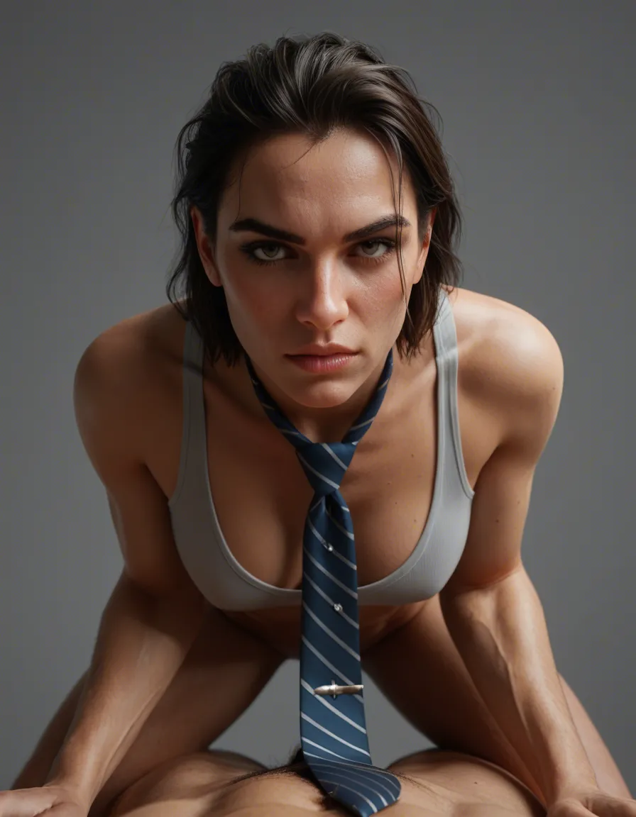 sharp focus, 8k uhd, fitness model, groin, necktie, doggy style, POV, RAW photo, score_9, score_8, 3d render, octane render, subsurface scattering, ray tracing, smooth shading