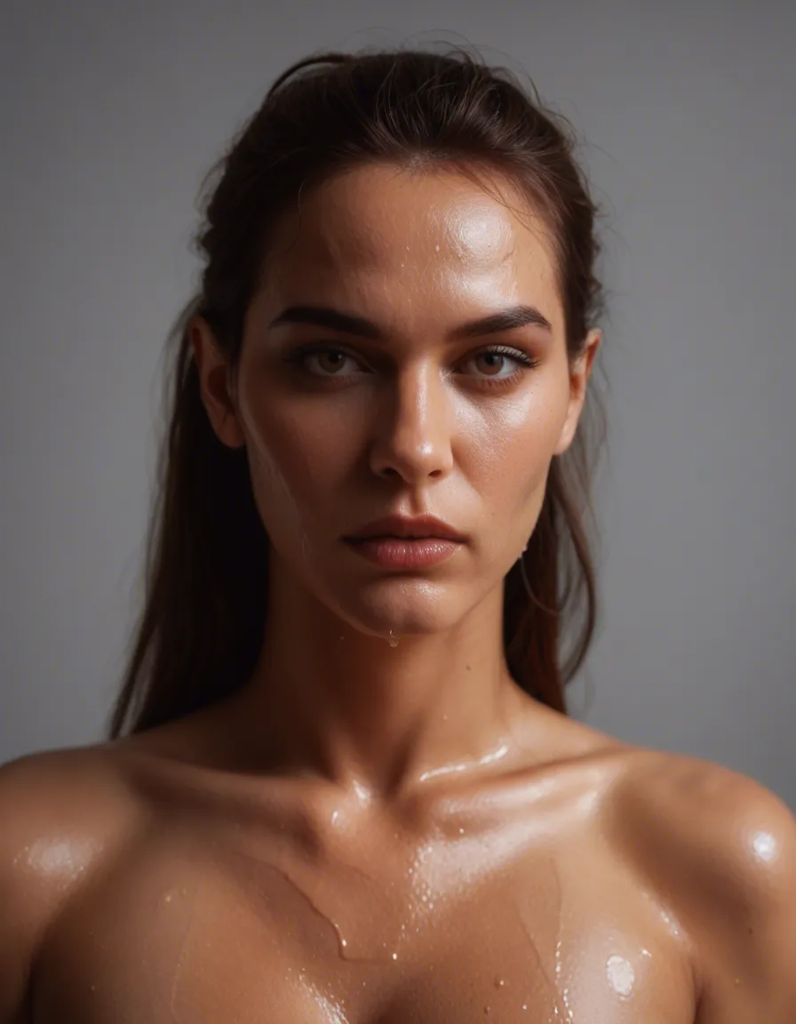 Ashoka tano from Star Wars oiled up and sweaty naked, score_9, score_8, candid photo, realistic skin texture, visible skin pores, film grain, depth of field