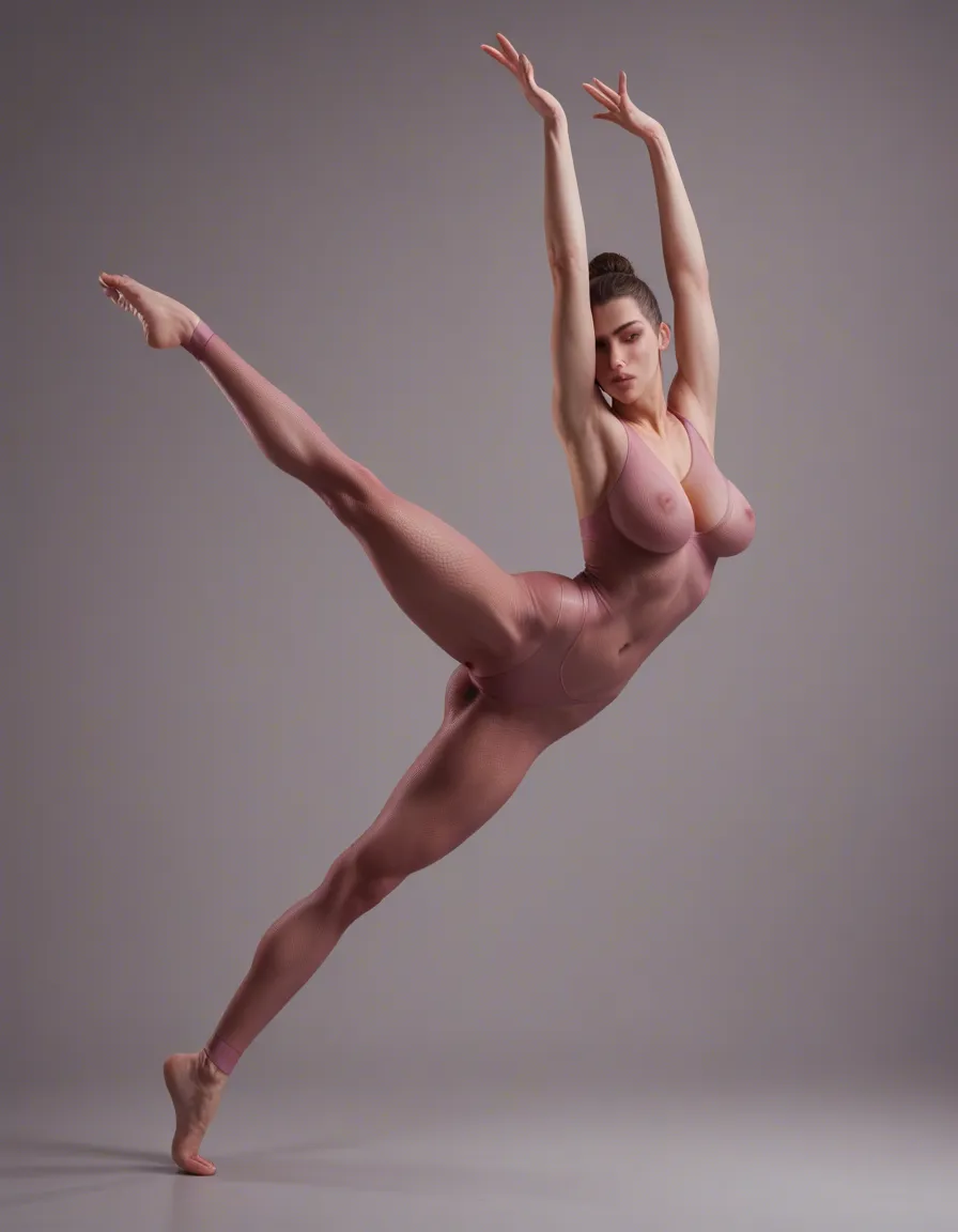 ballerina doing splits and fucking a suffering man; she has long legs, she is athletic with sculpted ass, large breasts and defined abs; her high-lifted ass and slim silhouette is defined by a pink transparent fishnet bodystocking; she is barefoot and has ballerina bun hair, score_9, score_8, cinematic film still, anamorphic, film grain, dramatic lighting, shallow depth of field, full_body, hentai_studio_quality, hentai_studio_quality, hentai_studio_quality, hentai_studio_quality, (anime style:1.3), 2d, anime screencap, cel shading, flat color, @00osamio00, score_9, score_8, candid photo, realistic skin texture, visible skin pores, film grain, depth of field, score_9, score_8, cinematic film still, anamorphic, film grain, dramatic lighting, shallow depth of field, score_9, score_8, candid photo, realistic skin texture, visible skin pores, film grain, depth of field