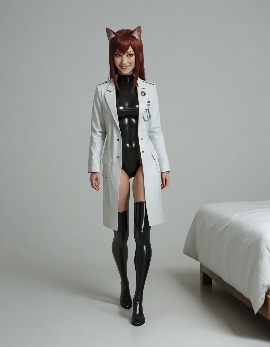 sharp focus, catgirl, kneeling on bed, ultra HD, lifelike, panties, @makise_kurisu, #simple_background, #latex, walking, white_footwear, thighhighs, smile, lab_coat, #full_body, hentai, score_9, score_8, candid photo, realistic skin texture, visible skin pores, film grain, depth of field, fellatio, score_9, score_8, candid photo, realistic skin texture, visible skin pores, film grain, depth of field