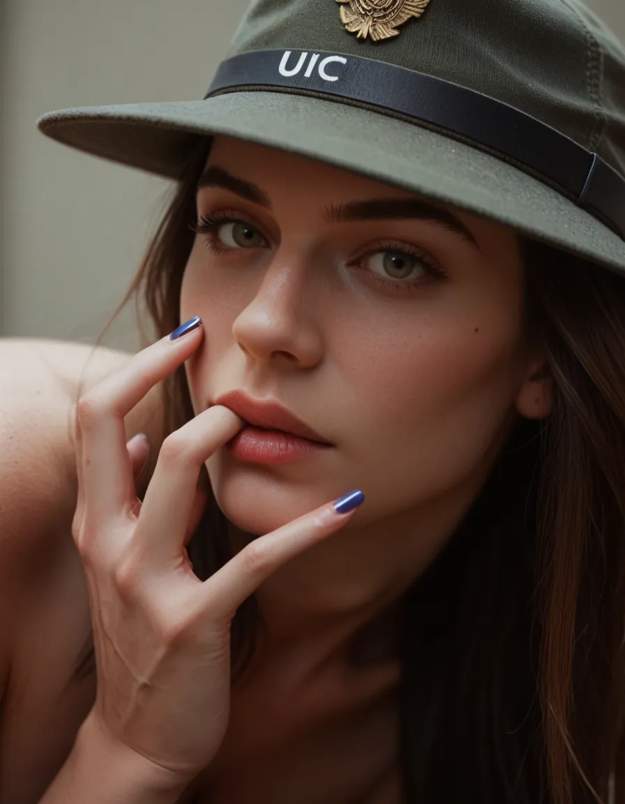 ultra HD, lifelike, multiple girls, nail polish, hat, bent over, close-up, volumetric light, dslr quality, score_9, score_8, candid photo, realistic skin texture, visible skin pores, film grain, depth of field
