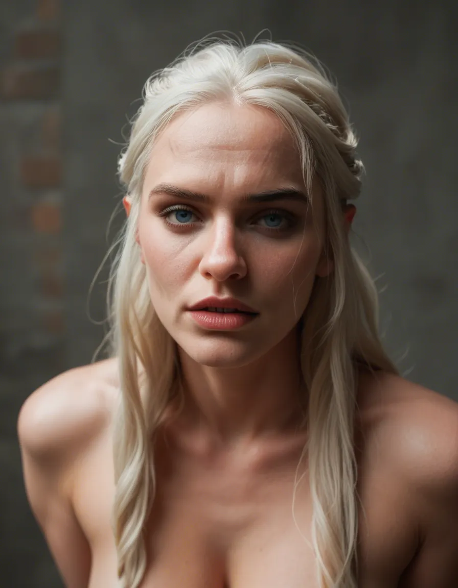 Daenerys fucked by white cloaks, score_9, score_8, candid photo, realistic skin texture, visible skin pores, film grain, depth of field