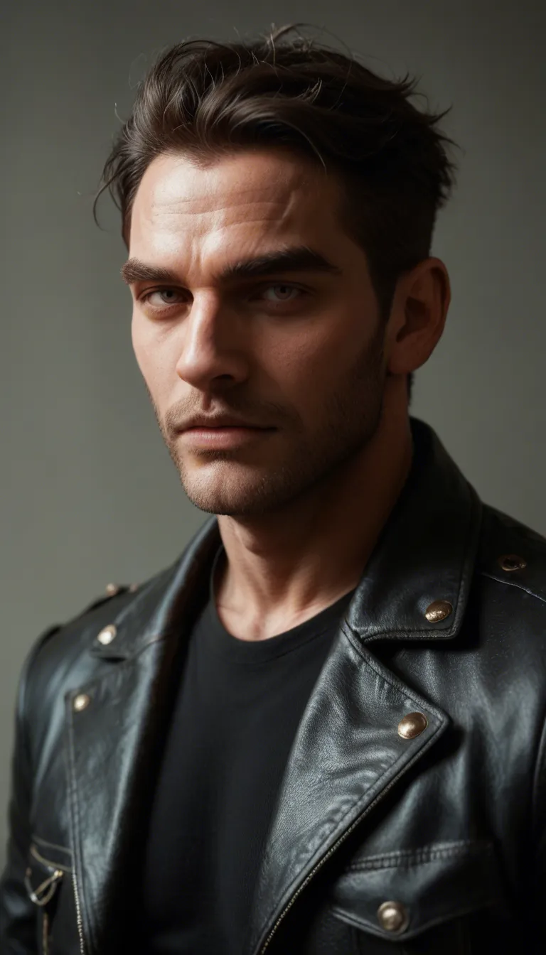 , highly detailed NSFW image of a charismatic male rockstar with long messy dark hair, sharp jawline, intense eyes, leather jacket half-open over a black band t-shirt, visible tattoos on arms and chest, and a natural gothic female who loves rock music, long straight black hair, pale skin, no makeup, soft natural features, both sweaty and passionate after a concert, backstage, leather and denim partially removed, electric chemistry, intense eye contact, bodies pressed together, intimate sexual act, dim lighting, rock posters on the walls, raw and charged atmosphere, his big veiny_penis and her tight cunt, he will cum inside her