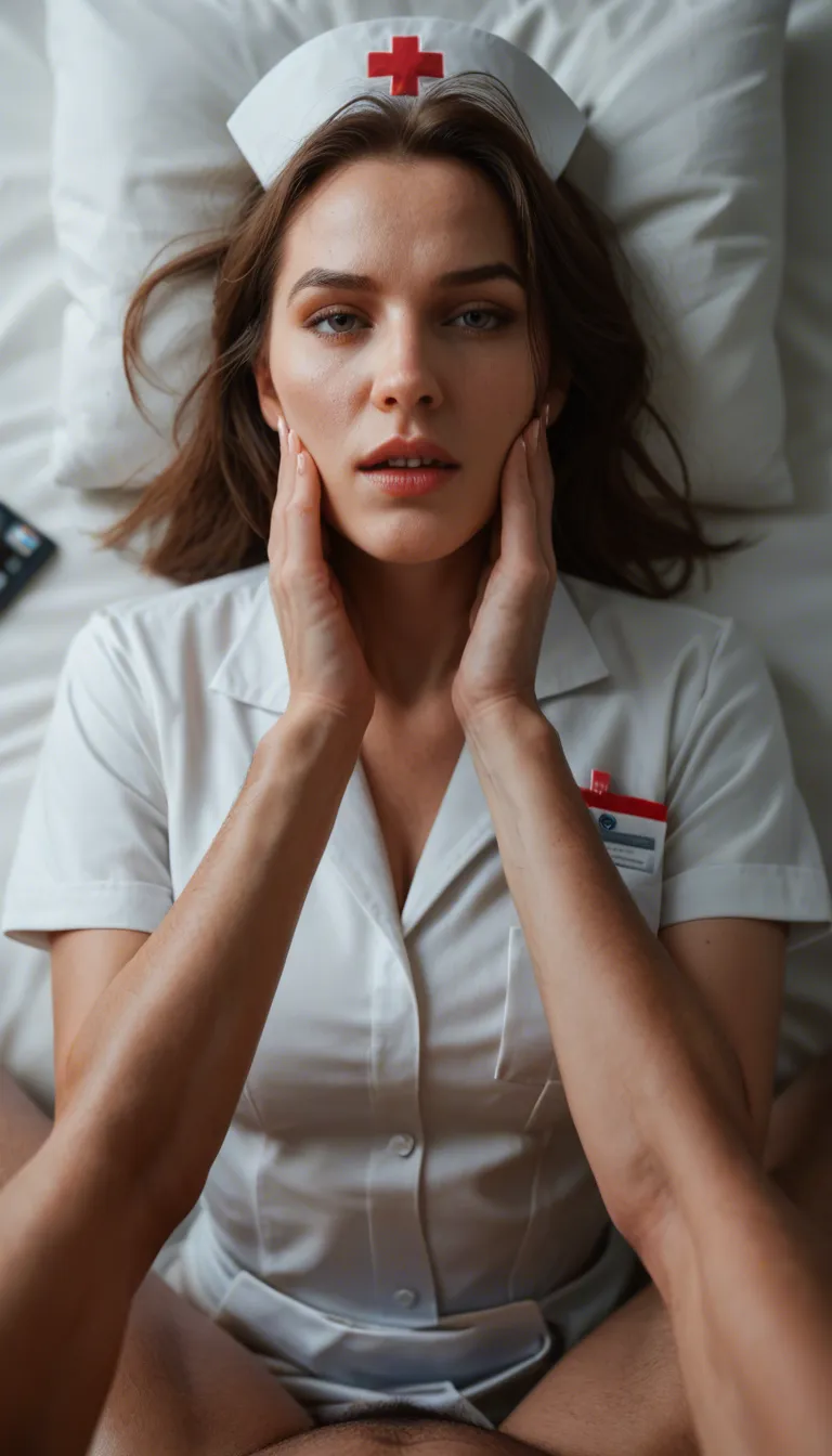 ultra HD, lifelike, POV, nurse, missionary, hands up, depth of field, film photography