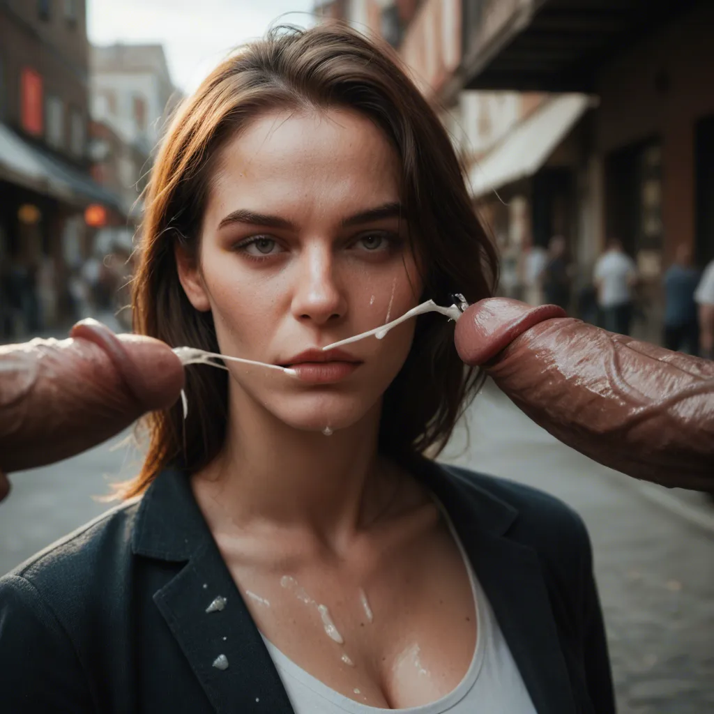 Trans with huge dick cumming everywhere in public