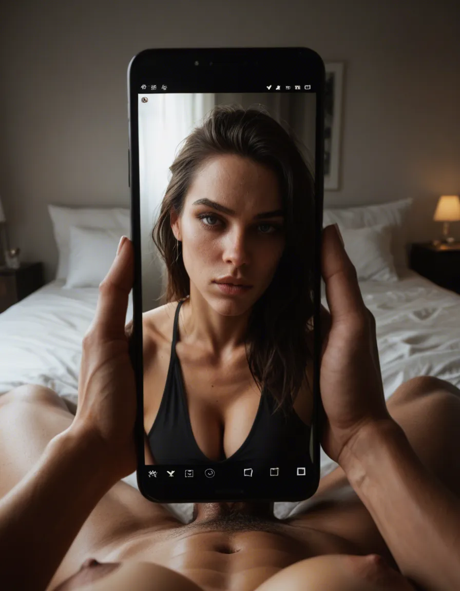 sharp focus, 8k uhd, princess, athletic build, black gloves, futanari, bed, POV, dslr quality, score_9, score_8, amateur photo, phone snapshot, realistic skin texture, skin blemishes, soft indoor lighting