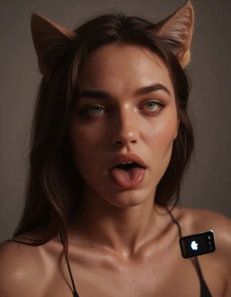 ultra HD, lifelike, catgirl, weapon, ahegao, spotlight, dslr quality, score_9, score_8, amateur photo, phone snapshot, realistic skin texture, skin blemishes, soft indoor lighting