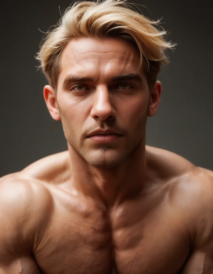 male_penetrated muscular_male blonde_hair brown_eyes, score_9, score_8, candid photo, realistic skin texture, visible skin pores, film grain, depth of field