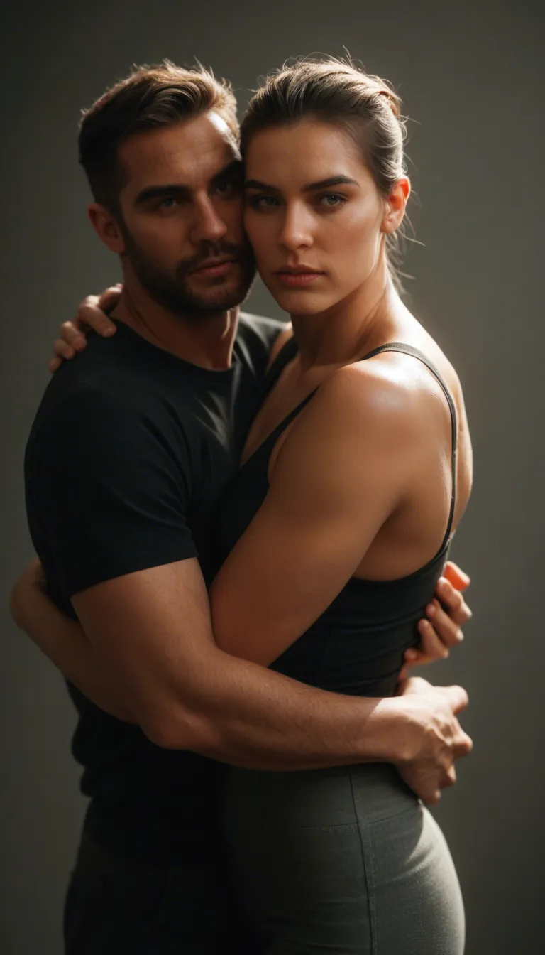 a man is standing there, a breathtaking bombshell femme fatale ingenue is hugging him, the man is lifting her by placing his hands behind her at her bottom so that she can raise her knees and fold her legs against his midsection, she urgently screams during a spasm of orgasms that she experiences due to the frothy climax of their sex