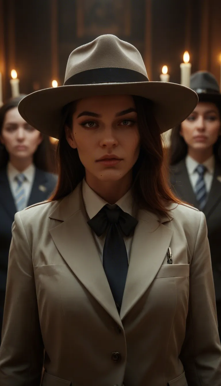 professional photo, high detail, 3girls, mole, hat, walking toward camera, orgasm, portrait, candlelight, natural skin texture