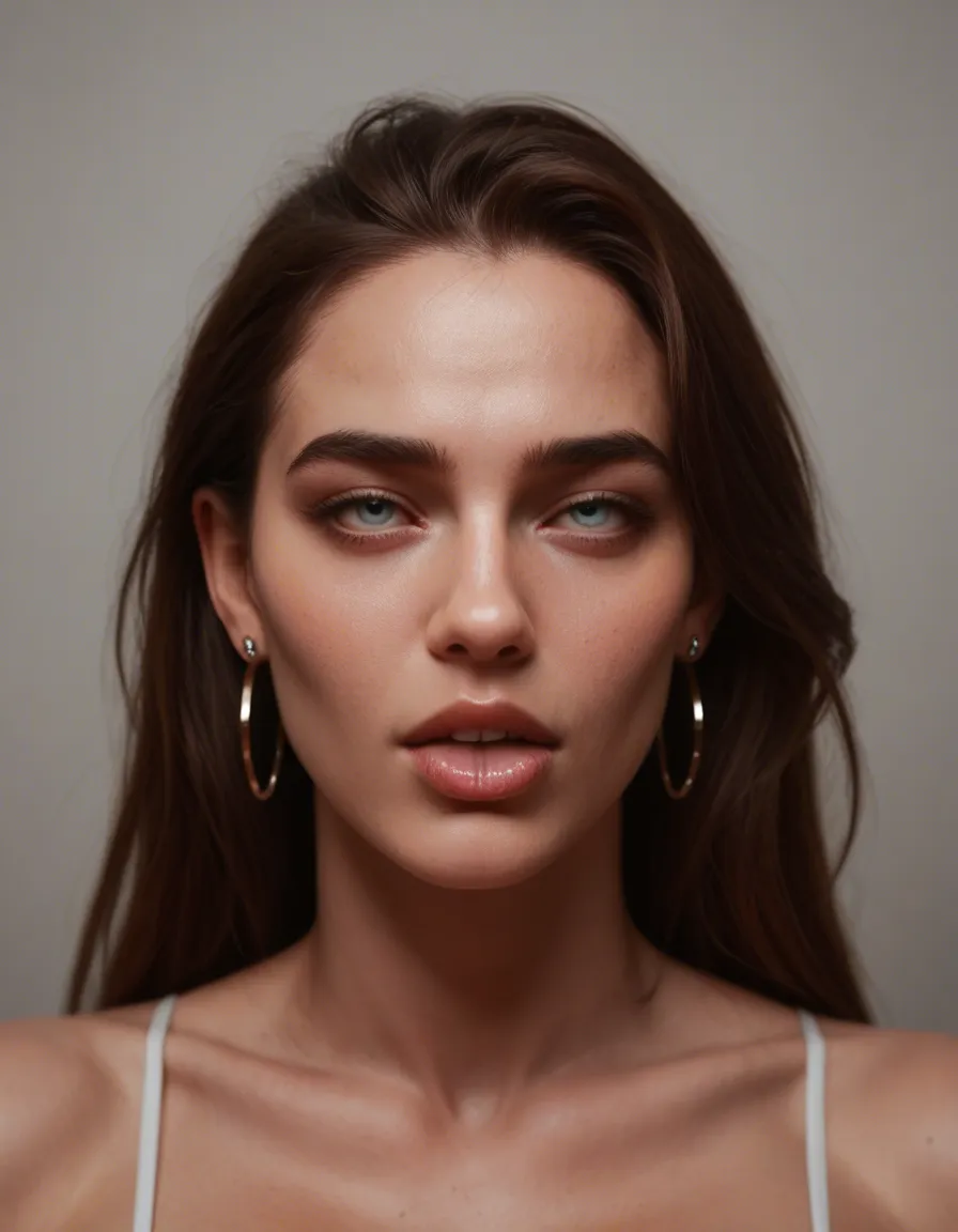 best quality, hyperrealistic, 1woman,
earrings, ahegao, ambient glow, film photography, score_9, score_8, candid photo, realistic skin texture, visible skin pores, film grain, depth of field