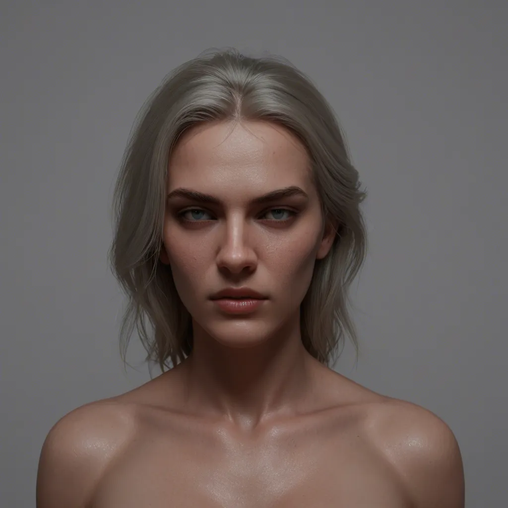 3D render, DAZ3D style, Poser render, smooth plastic skin, 2010s 3D graphics game, perfect symmetry, raytraced lighting, clean mesh, A professional blonde bodybuilder with large, highly defined muscles and pronounced vascularity, nude with wihite 1950s juwelery, gloves and high heels, topless. She is sitting on a bed, back leaned with spreaded legs so you can see her pussy, next to a window, at a 1950s motel room, at sunrise, god rays break trough the clouds, volumetric light from the window, She smiles, and reverse rides a big brown dildo anal in cowgirl position, very small athletic breasts, very long nipples, erect nipples, while tensing her powerful, muscular, chest, pecs when she reverse rides in cowgirl position with her dildo anal