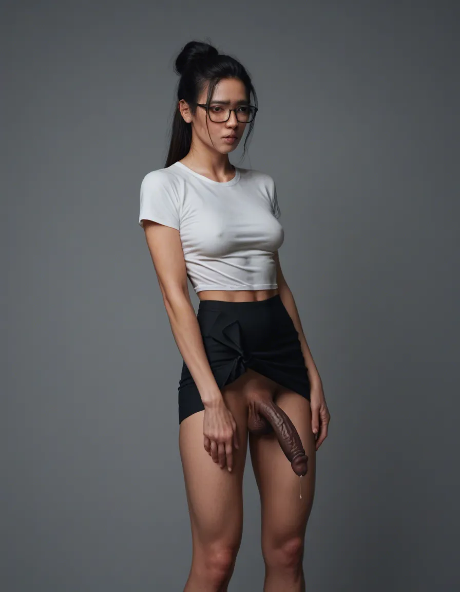 super Skinny asian, futanari, white Caucasian pale skin, penis is long black grotesque nigger penis/bbc, skirt_lift pale_skin, standing, precum , veins , short_height, shy, nerdy, glasses

futanari, black penis, testicles veiny_penis, large_penis, huge_penis, 15in penis, very long grotesque penis,
full_body, score_9, score_8, candid photo, realistic skin texture, visible skin pores, film grain, depth of field,, score_9, score_8, candid photo, realistic skin texture, visible skin pores, film grain, depth of field, score_9, score_8, candid photo, realistic skin texture, visible skin pores, film grain, depth of field