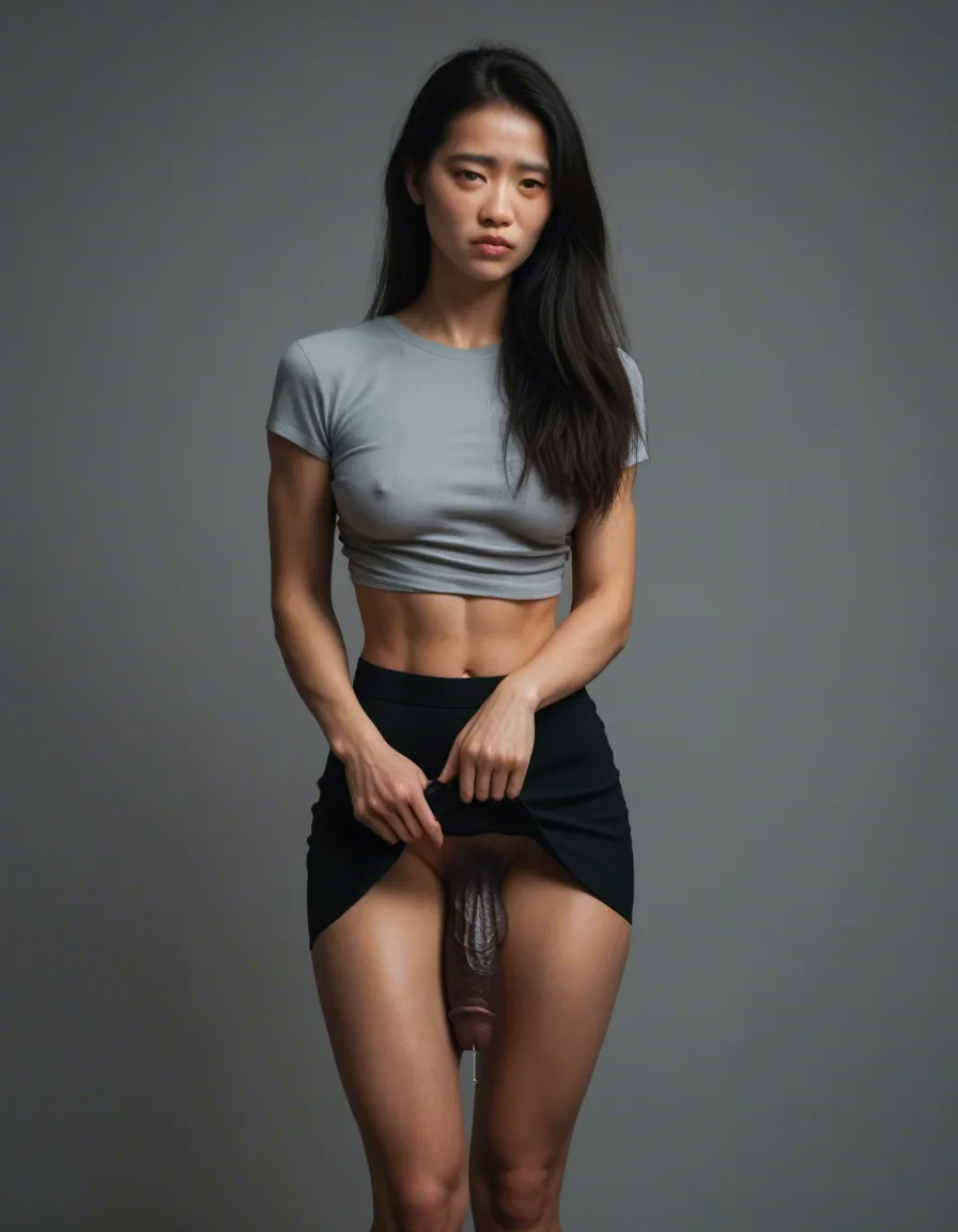 super Skinny asian, futanari, white Caucasian pale skin, penis is long black grotesque nigger penis/bbc, skirt_lift pale_skin, standing, precum , veins , short_height, shy, nerdy, 
futanari, black penis, nigger_penis, bbc_penis, LARGE_PENIS, testicles veiny_penis, large_penis, huge_penis, 15in penis, very long grotesque penis, massive penis, penis_down_to_knees, full_body, score_9, score_8, candid photo, realistic skin texture, visible skin pores, film grain, depth of field, score_9, score_8, candid photo, realistic skin texture, visible skin pores, film grain, depth of field, score_9, score_8, cinematic film still, anamorphic, film grain, dramatic lighting, shallow depth of field