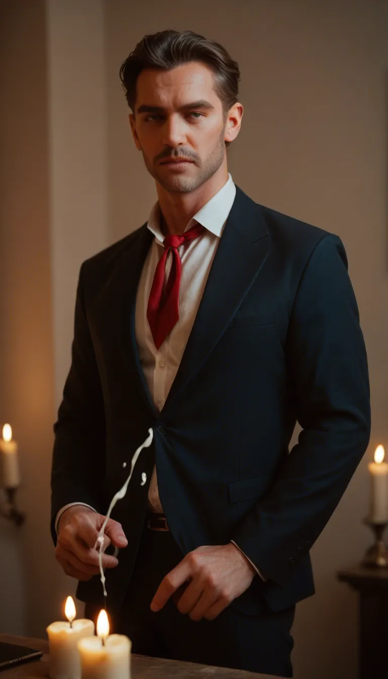 professional photo, high detail, male focus, hourglass figure, ribbon, cumshot, cowboy shot, candlelight, hyperrealistic