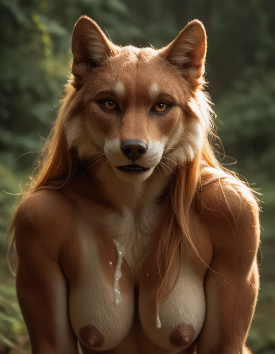 furry_female, futanari, cum, score_9, score_8, candid photo, realistic skin texture, visible skin pores, film grain, depth of field