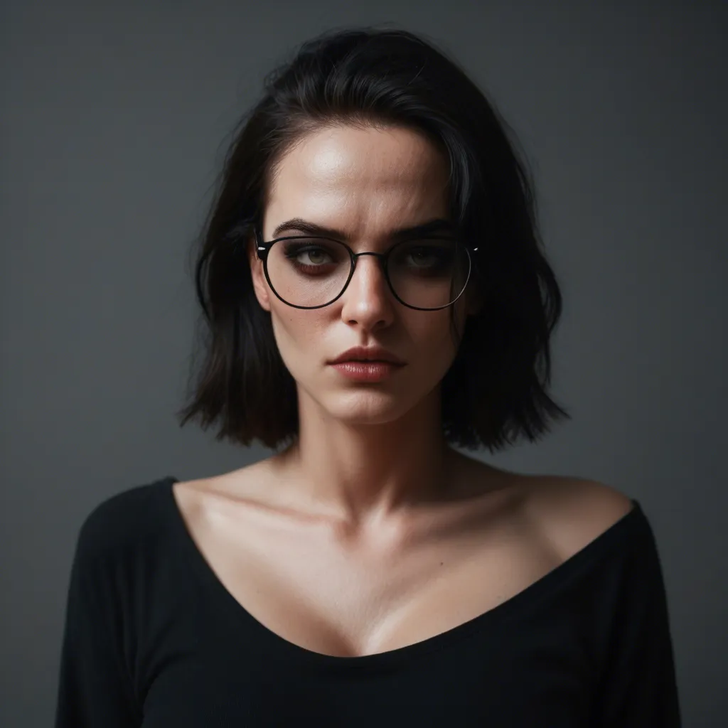 Goth glasses huge tits