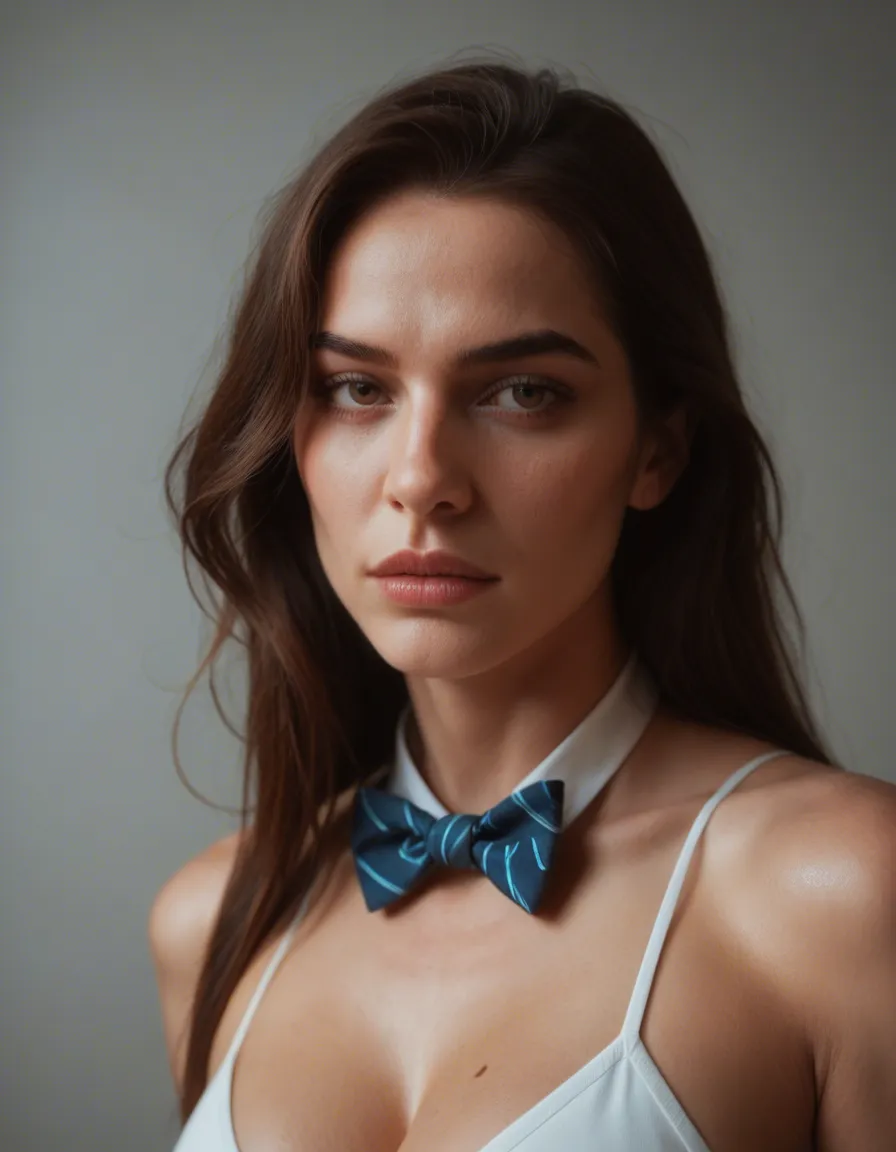 best quality, hyperrealistic, multiple girls, bowtie, futanari, cinematic realism, score_9, score_8, candid photo, realistic skin texture, visible skin pores, film grain, depth of field