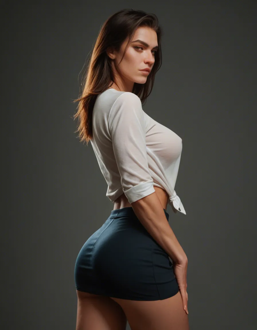 ass_focus, skirt , naked_shirt , toned , presenting, curvy, large_breasts, pe female_masturbation, lifting_own_clothes, score_9, score_8, candid photo, realistic skin texture, visible skin pores, film grain, depth of field, score_9, score_8, candid photo, realistic skin texture, visible skin pores, film grain, depth of field