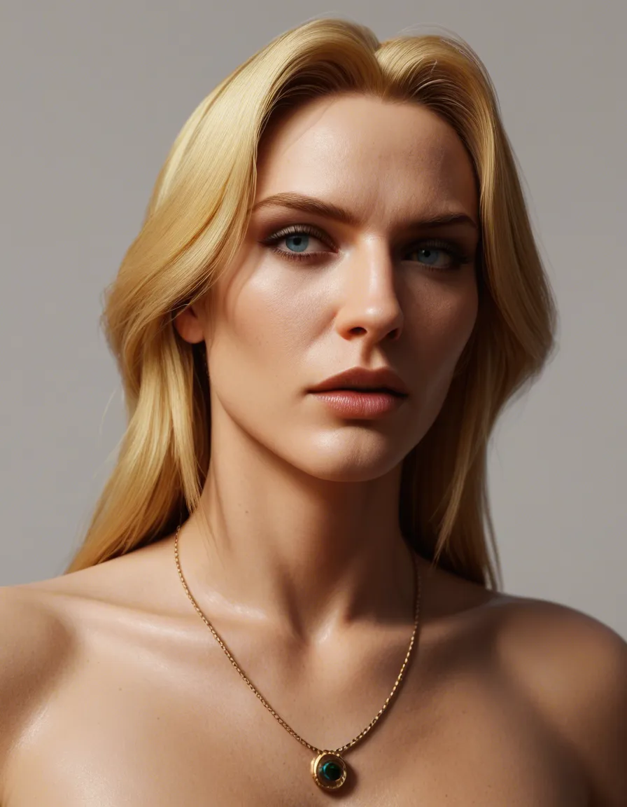 high poly, sharp focus, golden hour, game cinematic, helena douglas, score_9, score_8, 3d render, octane render, subsurface scattering, ray tracing, smooth shading