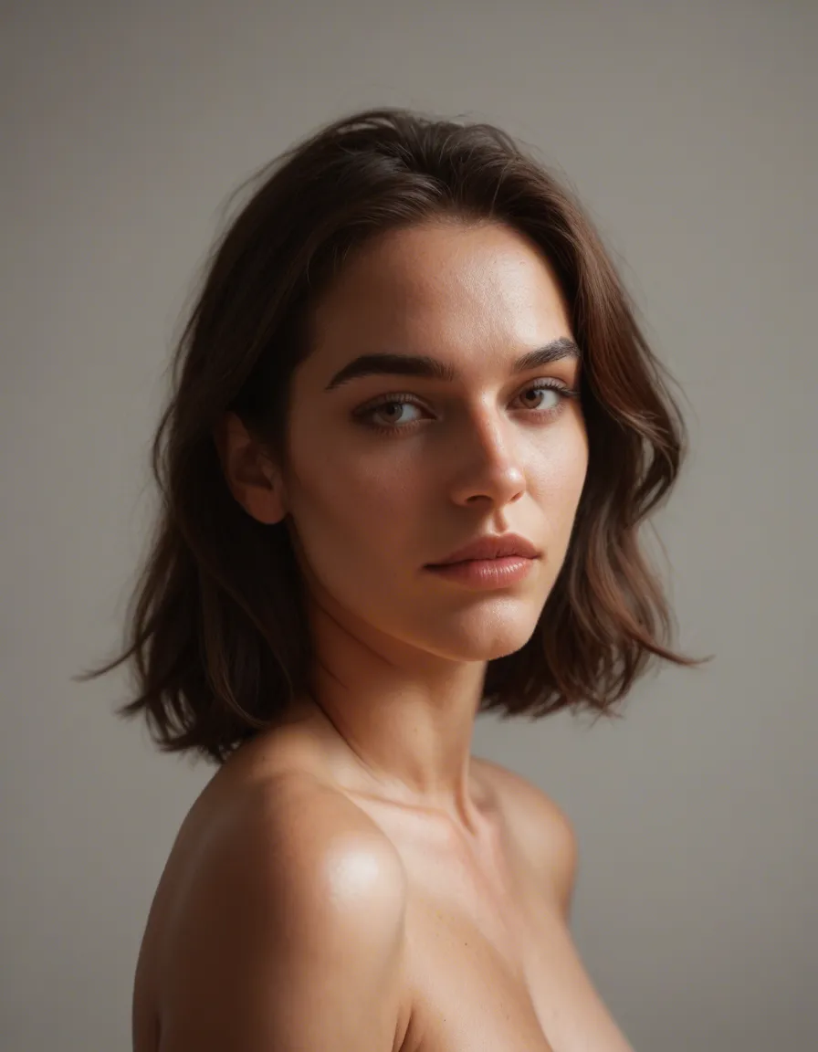 brunette enfile completement son collant blanc transparent, score_9, score_8, candid photo, realistic skin texture, visible skin pores, film grain, depth of field