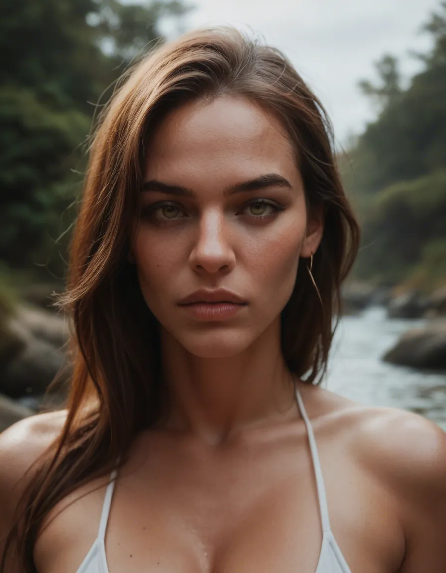 Big futanari, score_9, score_8, candid photo, realistic skin texture, visible skin pores, film grain, depth of field