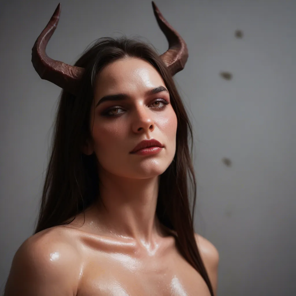 sharp focus, 8k uhd, succubus, futanari, shiny skin, submissive blush, hyperrealistic