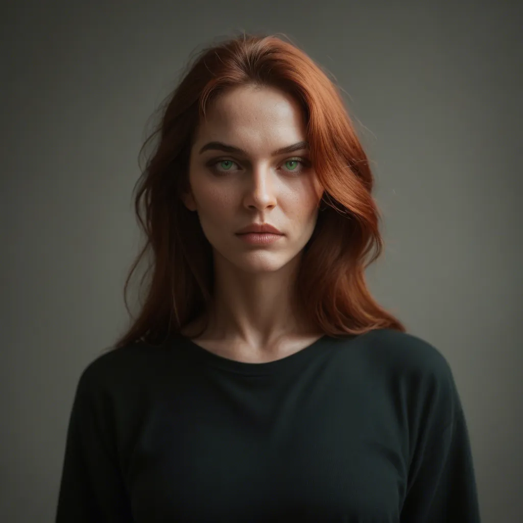 58 year old woman, beautiful.she looks her age. auburn hair, green eyes. 5'10". very fit. big but slightly saggy natural tits. fully naked. nipples erect. standing in bathroom in front of shower. sexy smile. shower is running behind her. public hair is same color as the hair on her head. she cups her tits with her hands and shakes her tits at the camera