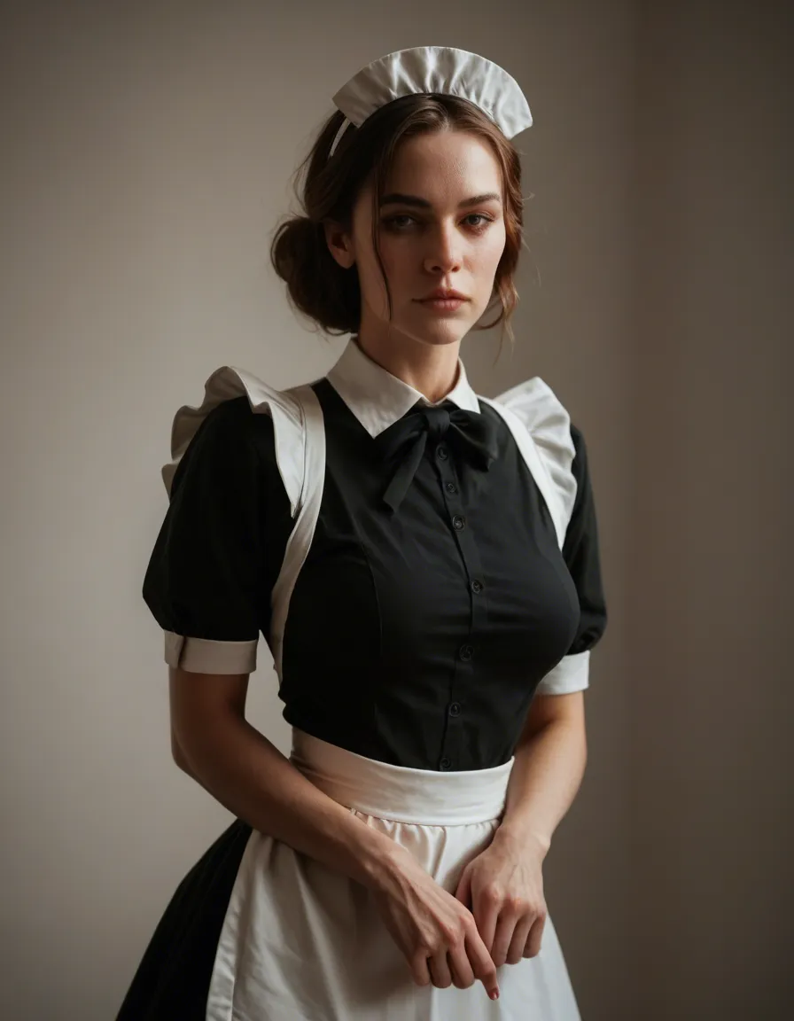 futanari, womenin sexy Edwardian maid uniform, score_9, score_8, candid photo, realistic skin texture, visible skin pores, film grain, depth of field, score_9, score_8, candid photo, realistic skin texture, visible skin pores, film grain, depth of field