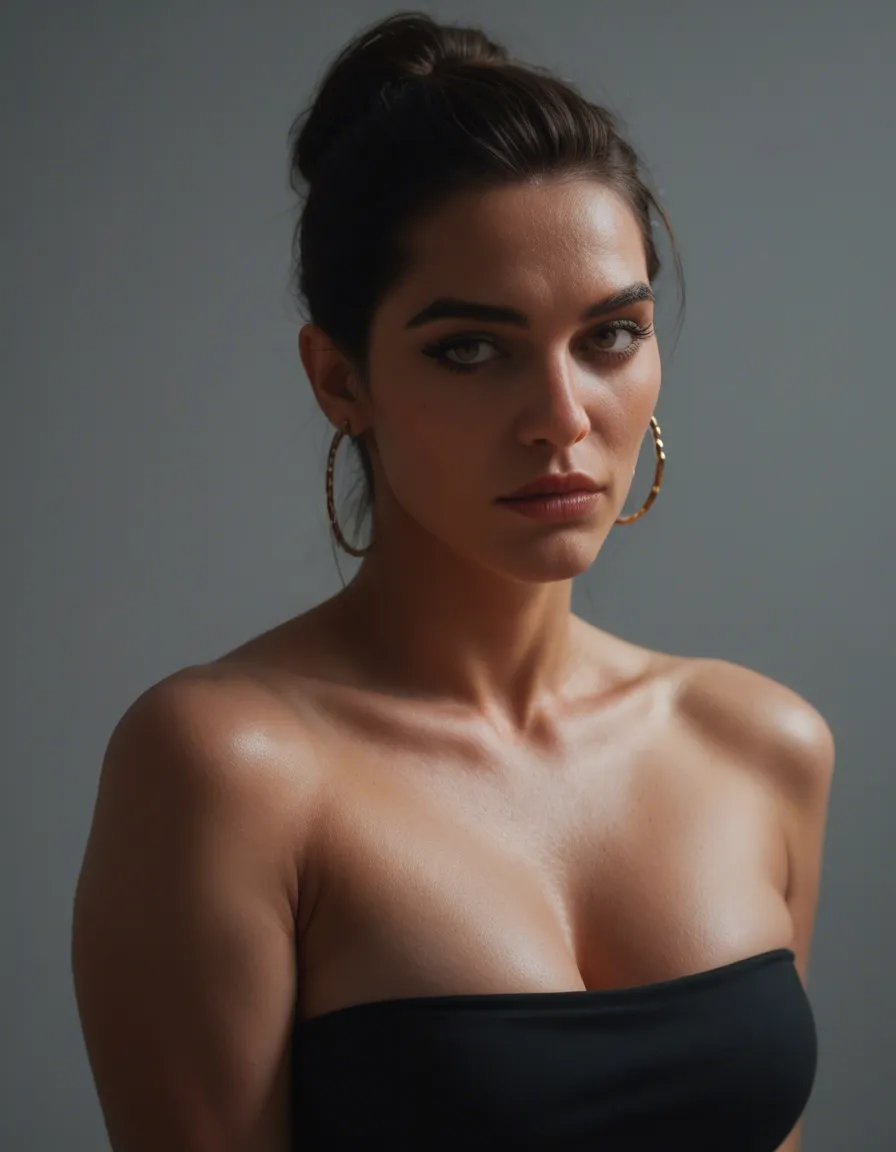 Mulher loira de 40 anos com peitos e bunda grande fazendo uma espanhola, score_9, score_8, candid photo, realistic skin texture, visible skin pores, film grain, depth of field