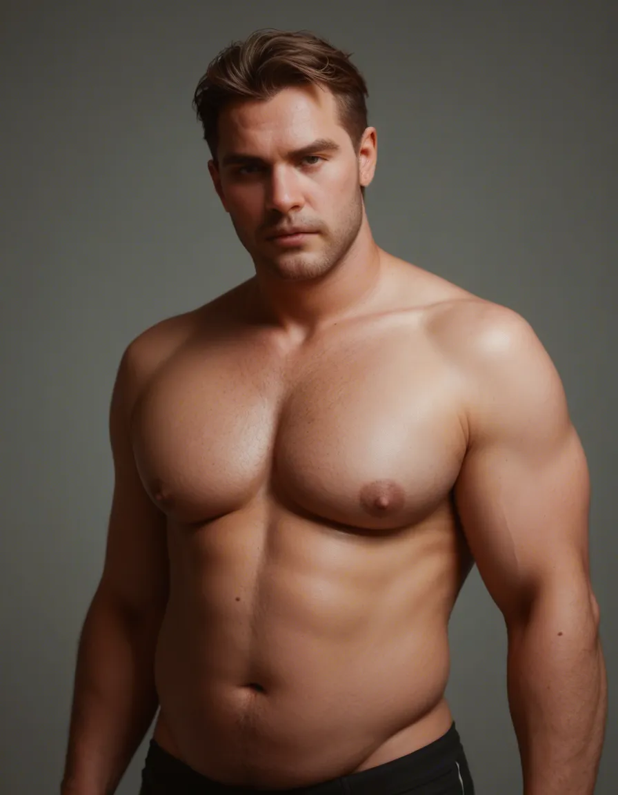 highly detailed, chubby dad, big titties, fat ass, gay, score_9, score_8, candid photo, realistic skin texture, visible skin pores, film grain, depth of field