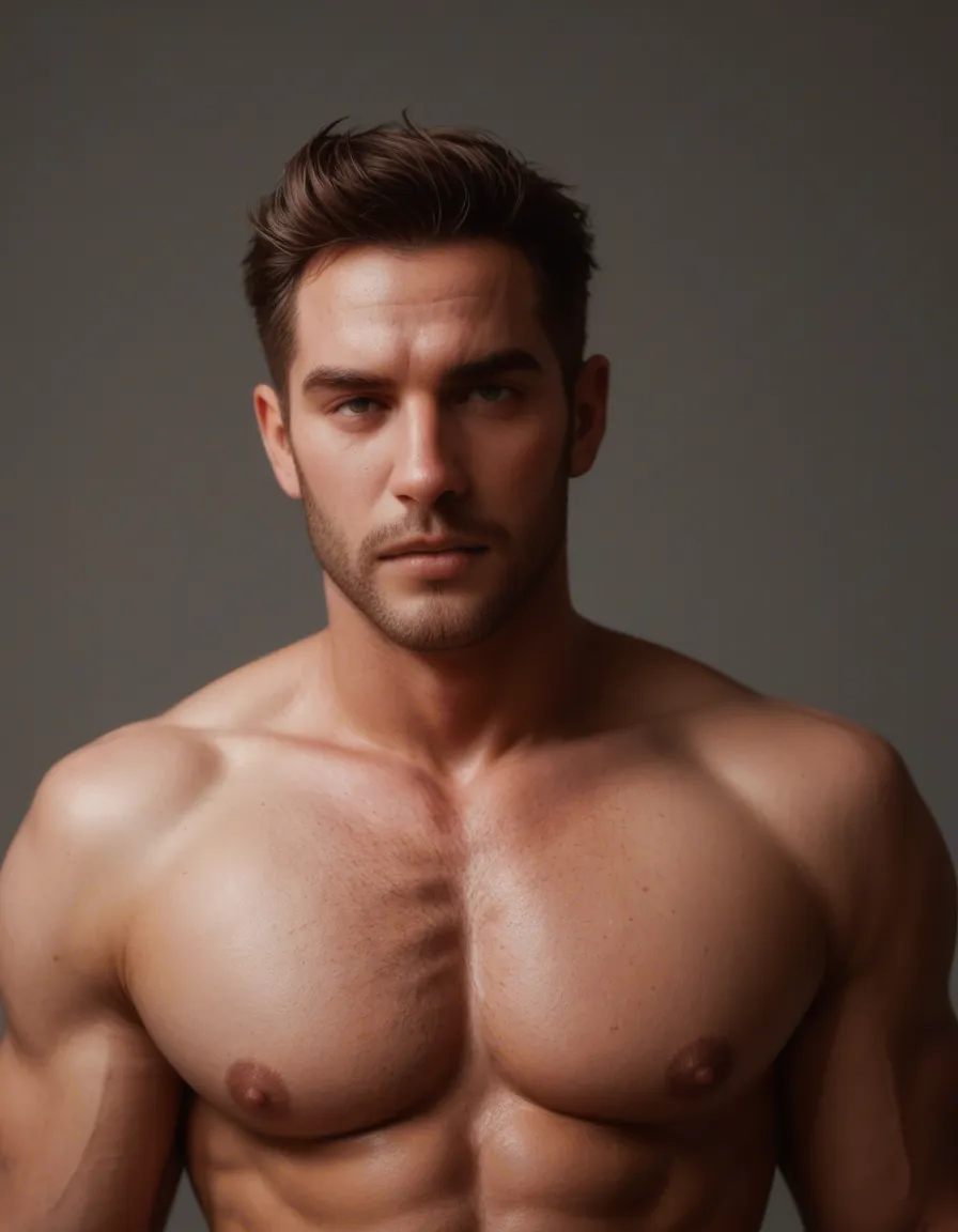 ultra HD, lifelike, male, gay, dad, big titties, getting fucked, score_9, score_8, candid photo, realistic skin texture, visible skin pores, film grain, depth of field