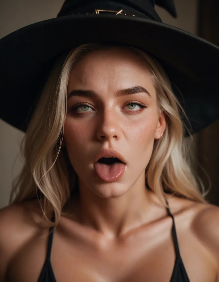 studio quality, sharp focus, dutch angle, witch, ahegao, athletic build, nervous blush, studio photo, score_9, score_8, candid photo, realistic skin texture, visible skin pores, film grain, depth of field