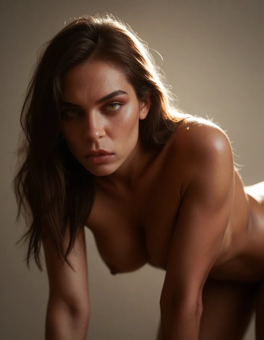 highly detailed, natural lighting, demon woman, bent over, bare legs, dslr quality, sucking bbc, score_9, score_8, candid photo, realistic skin texture, visible skin pores, film grain, depth of field