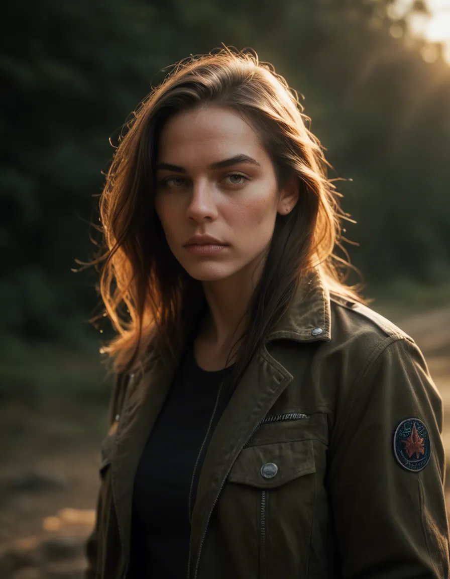 highly detailed, natural lighting, solo, jacket, futanari, dslr quality, score_9, score_8, candid photo, realistic skin texture, visible skin pores, film grain, depth of field