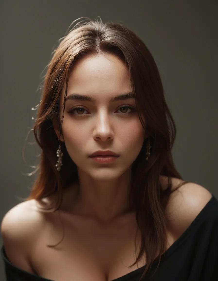 Mujer morena tetona de 19 años y muy tetona, score_9, score_8, candid photo, realistic skin texture, visible skin pores, film grain, depth of field