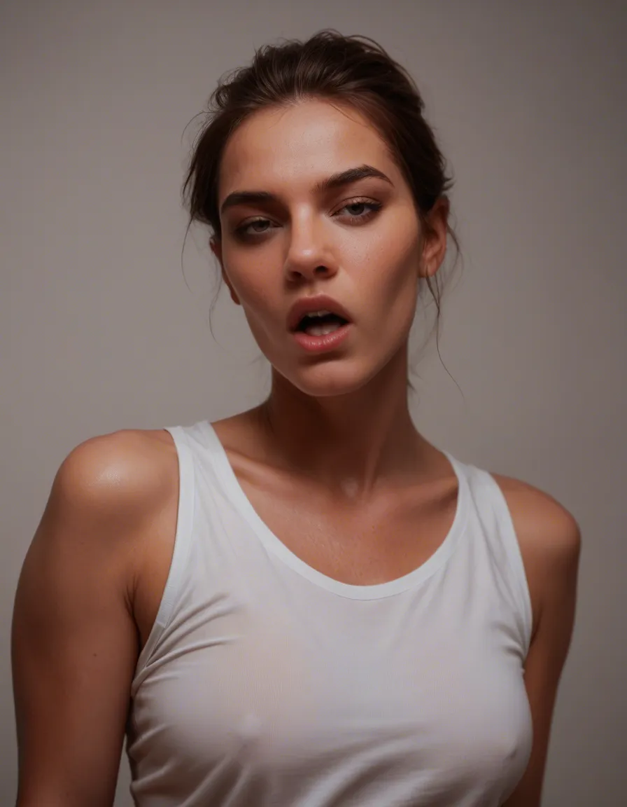 Sucking my dick and moaning naked_shirt, score_9, score_8, candid photo, realistic skin texture, visible skin pores, film grain, depth of field