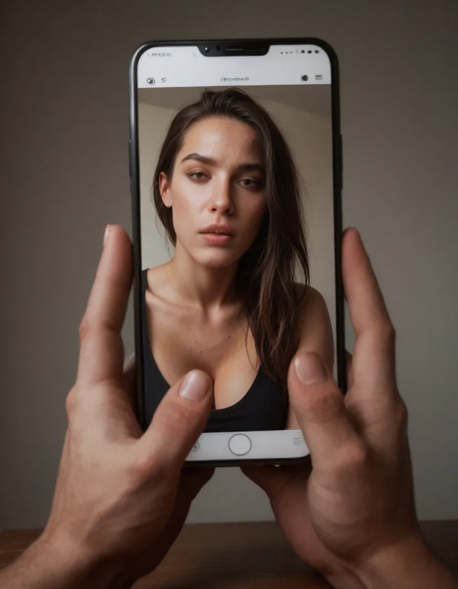 real photo, detailed, brown_hair, masturbation curvy, score_9, score_8, amateur photo, phone snapshot, realistic skin texture, skin blemishes, soft indoor lighting