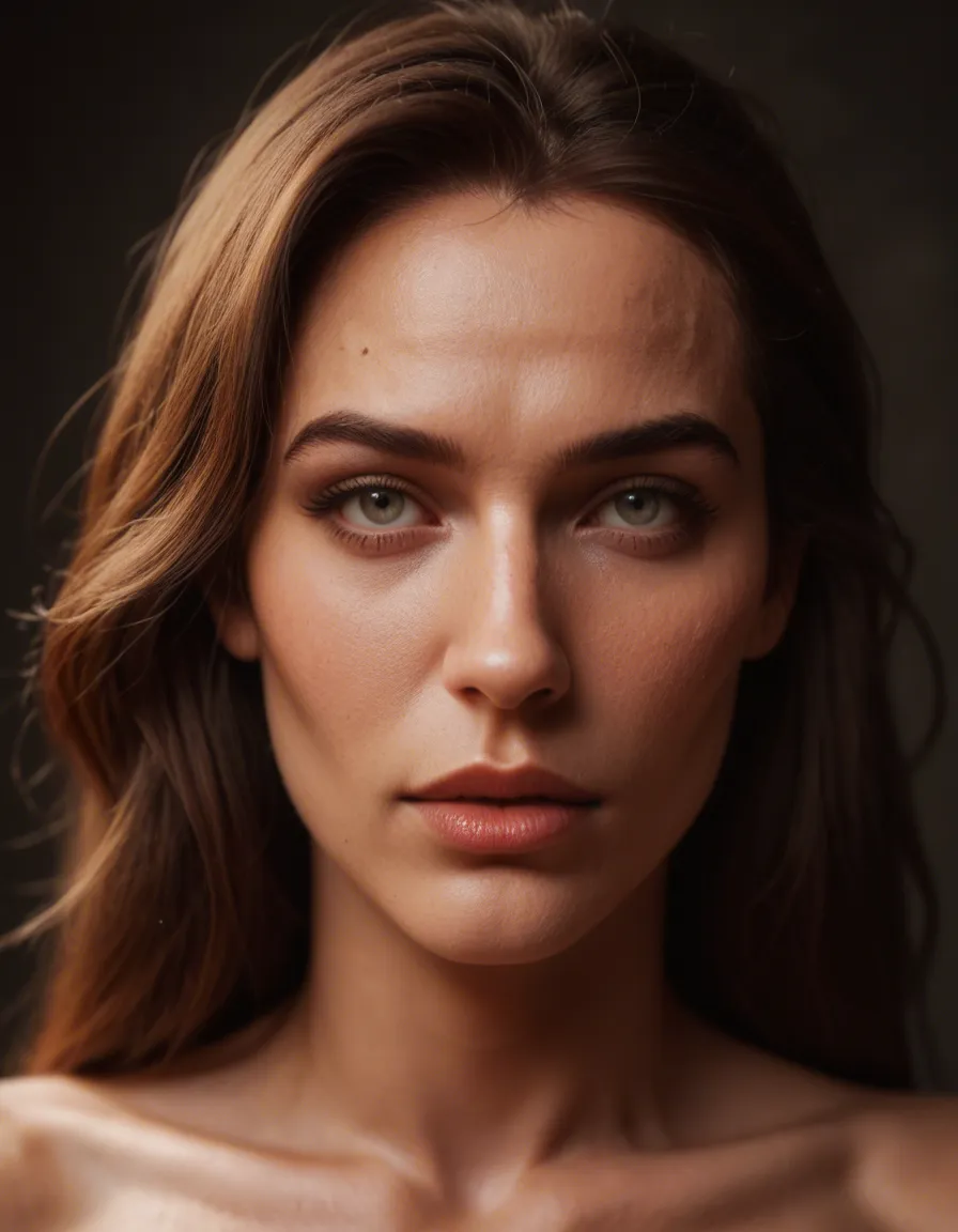 cinematic photo, 8k, portrait, princess, creampie, large breasts, confident gaze, lifelike render, score_9, score_8, candid photo, realistic skin texture, visible skin pores, film grain, depth of field