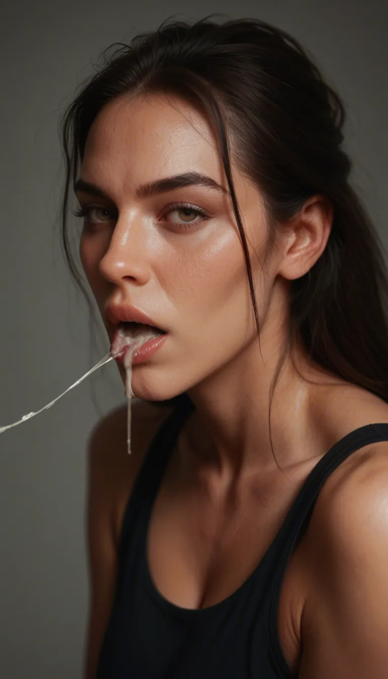 Black woman getting facefucked. Cum dripping from her mouth