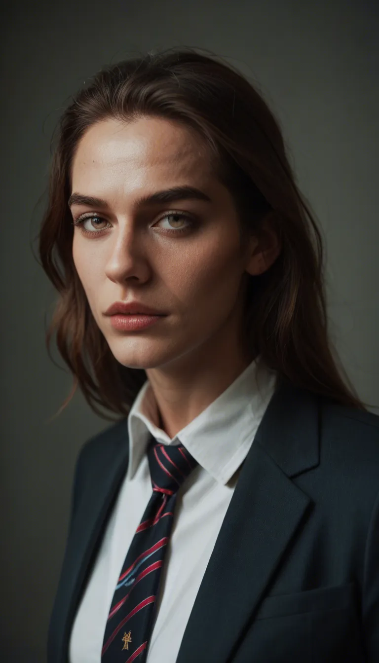 cinematic photo, 8k, male focus, necktie, cow woman style, warm tones, dslr quality