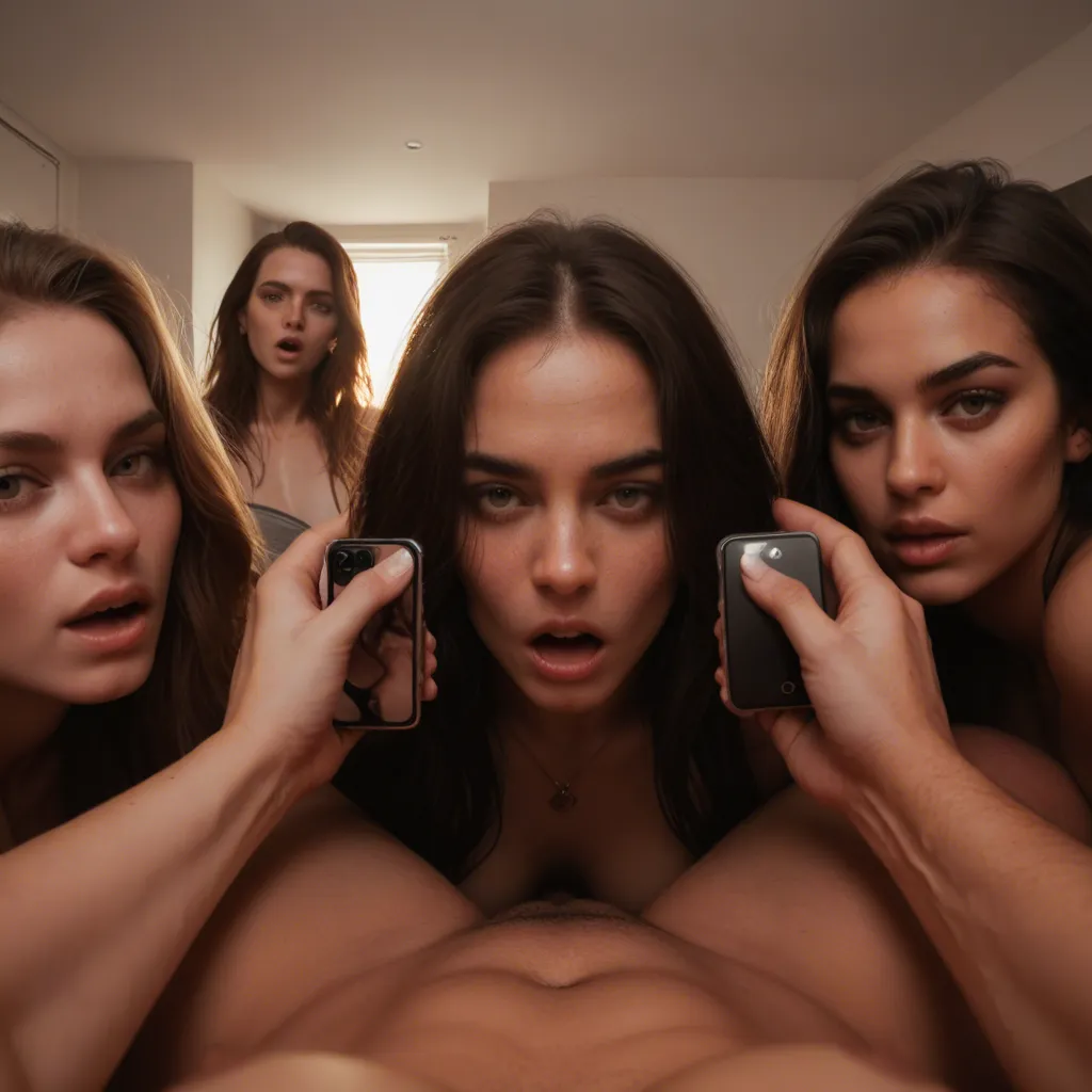 8k, sharp focus, detailed skin, POV, 6+girls, moaning,rubbing on eachother, studio photo