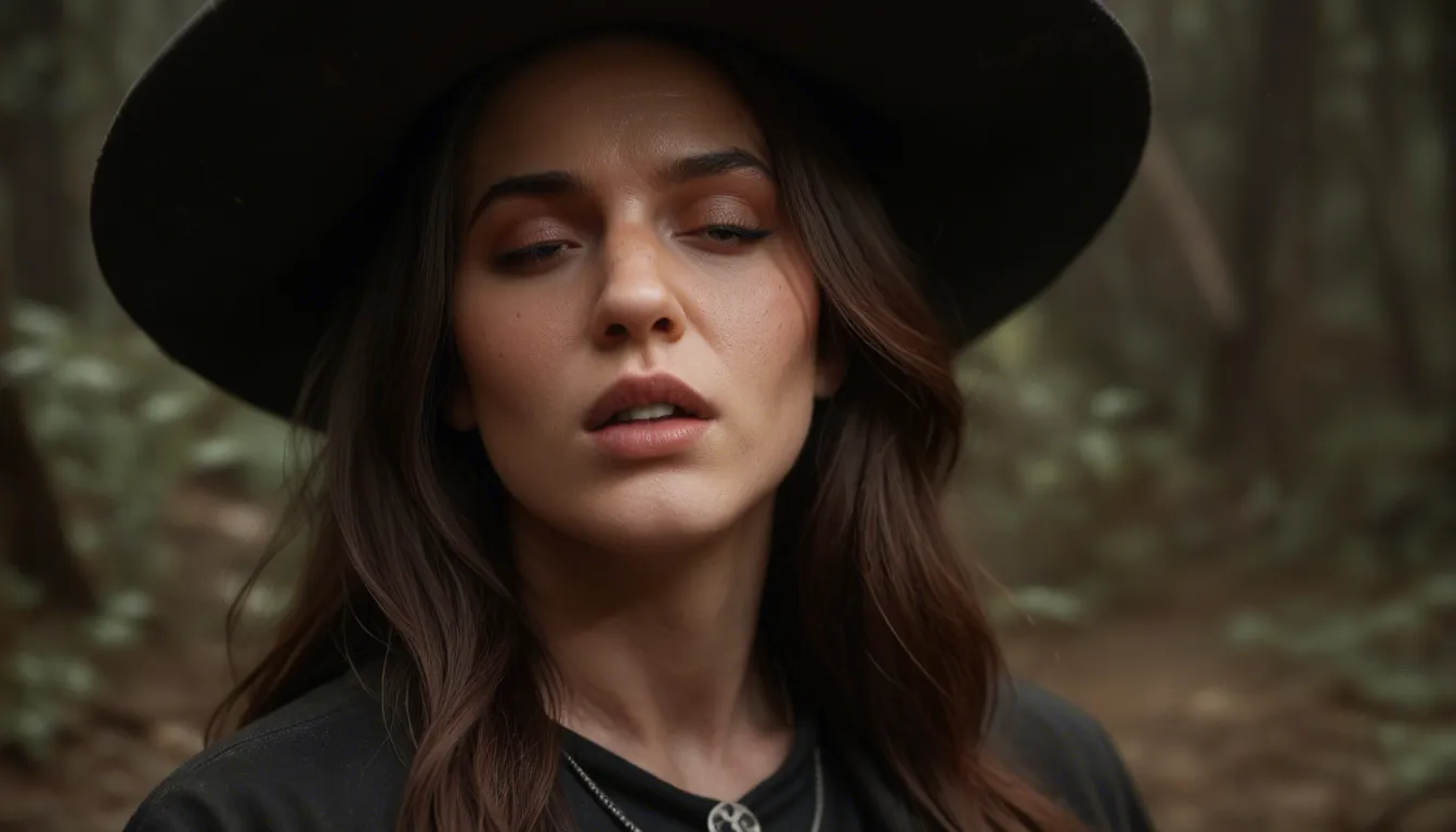 8k, sharp focus, detailed skin, portrait, witch, moaning, colored skin, hyperrealistic