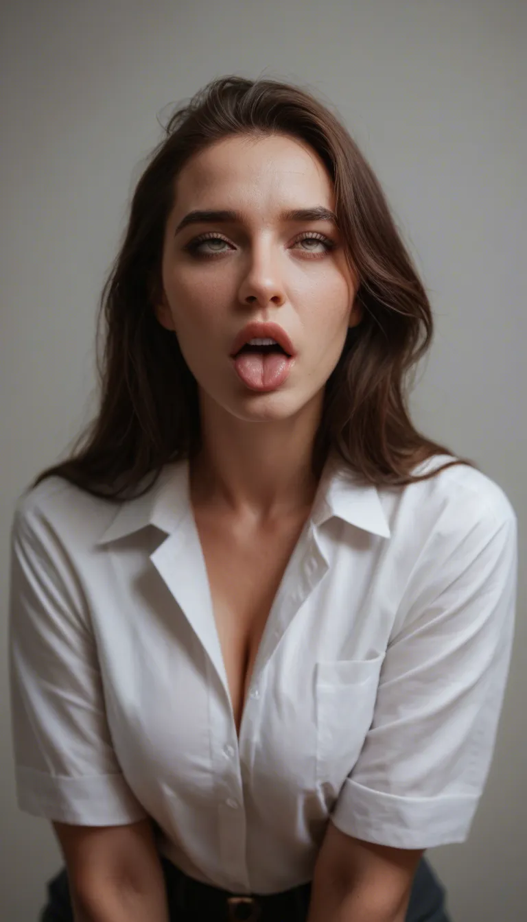 professional photo, high detail, brunette woman, ahegao, lips, RAW photo