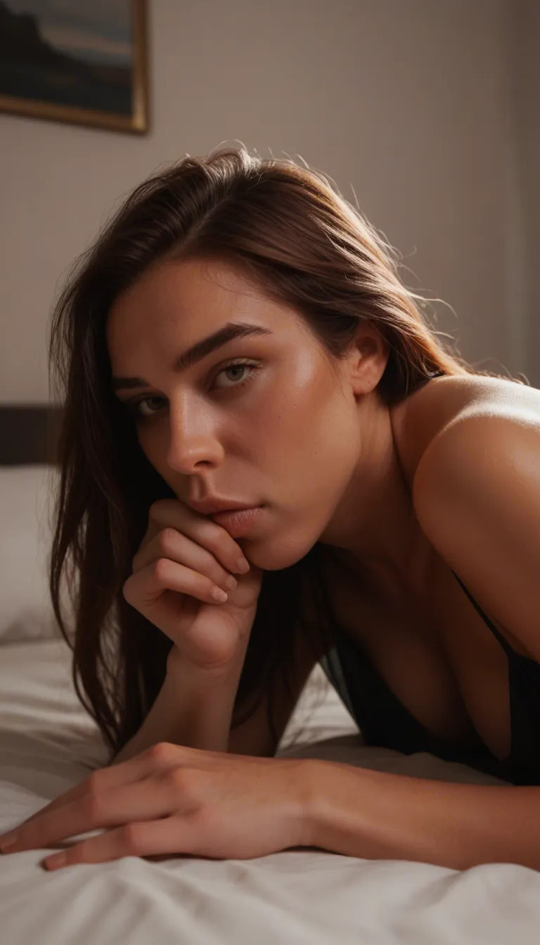 cinematic photo, 8k, solo focus, soles, evening gown, cuddling, deepthroat, on bed, close-up, RAW photo_(object)