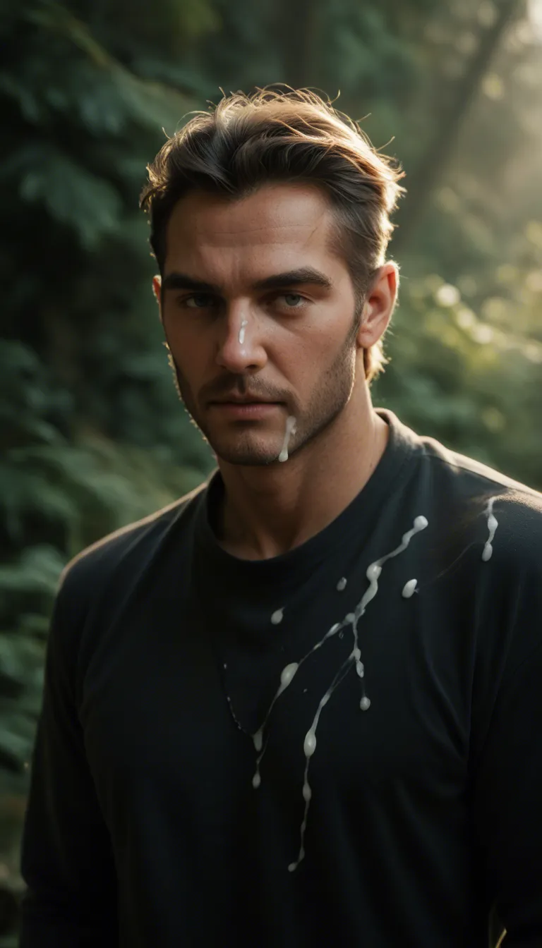 highly detailed, natural lighting, male focus, long sleeves, cum on face, photorealistic